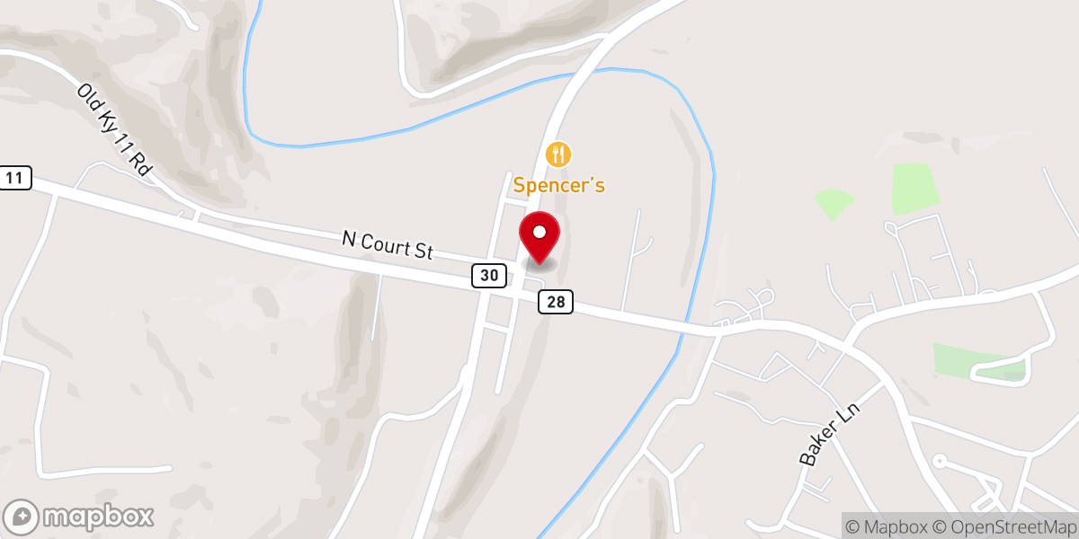 Map showing location of Booneville United Methodist Church