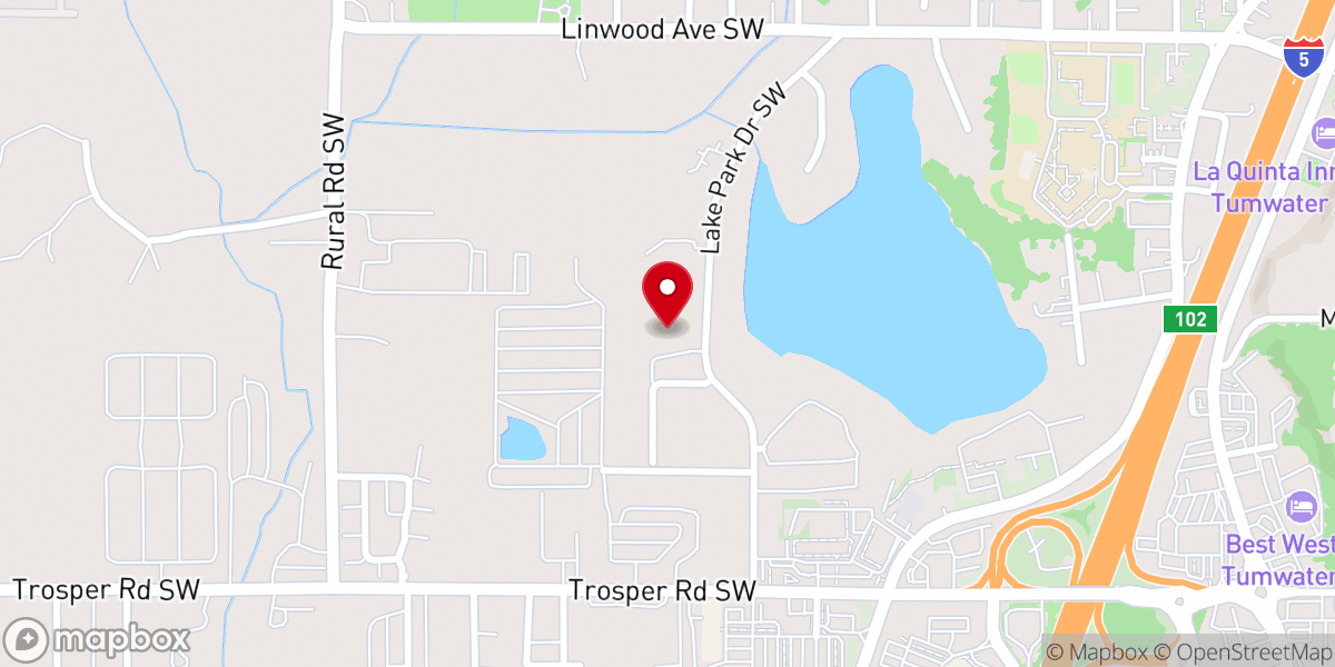 Map showing location of Tumwater United Methodist Church