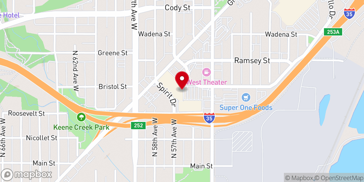 Map showing location of Westside Vineyard Church