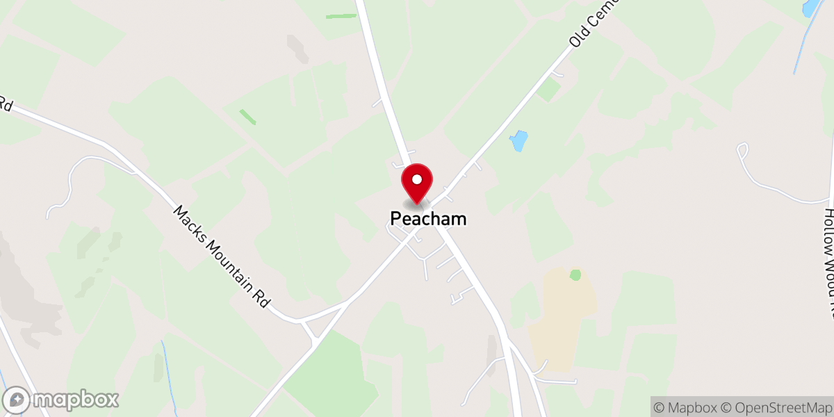 Map showing location of Peacham Café