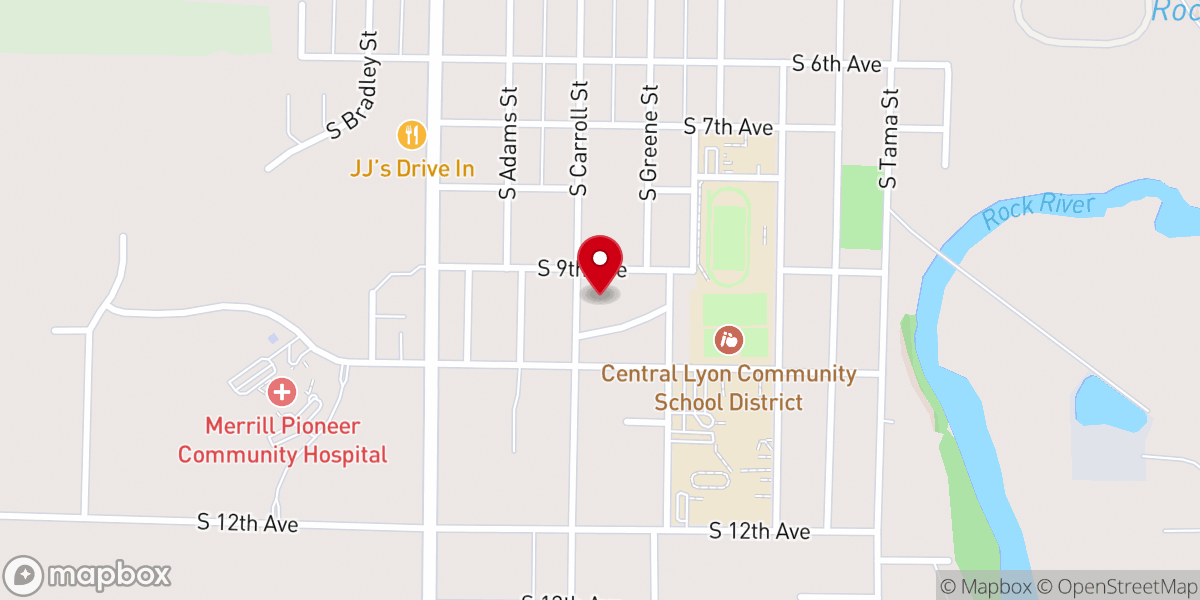 Map showing location of Peace Lutheran Church