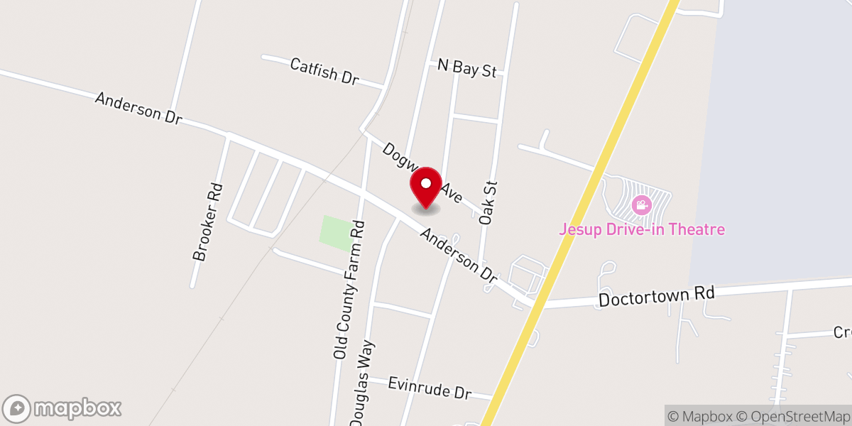 Map showing location of Anderson Drive Baptist Church