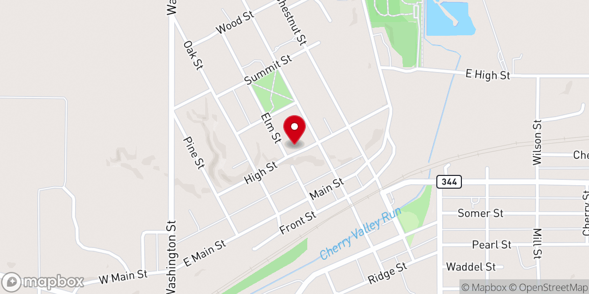 Map showing location of First Presbyterian Church of Leetonia