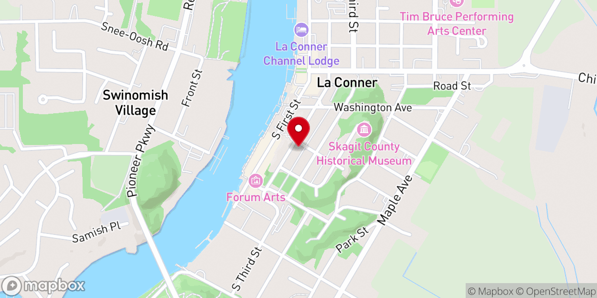 Map showing location of La Conner United Methodist Church