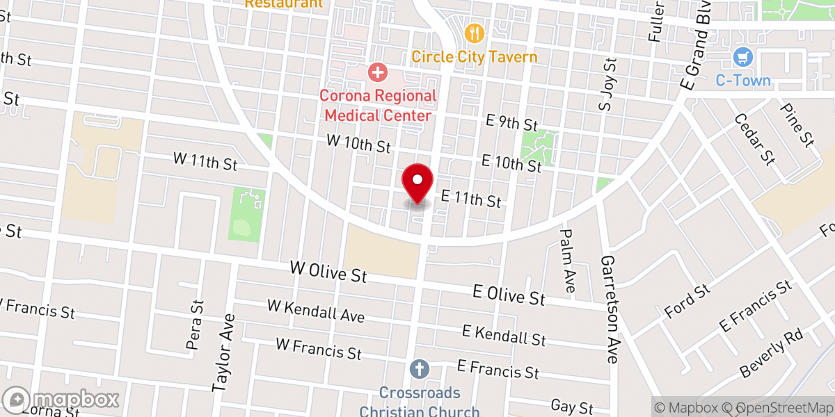 Map showing location of Corona Church Of The Open Door