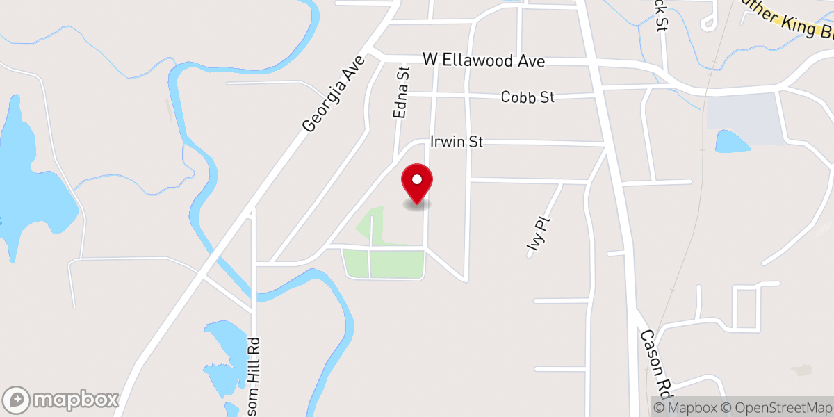 Map showing location of Berry Grove Church