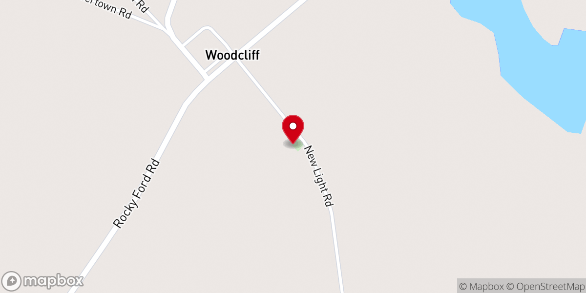 Map showing location of New Light Baptist Church