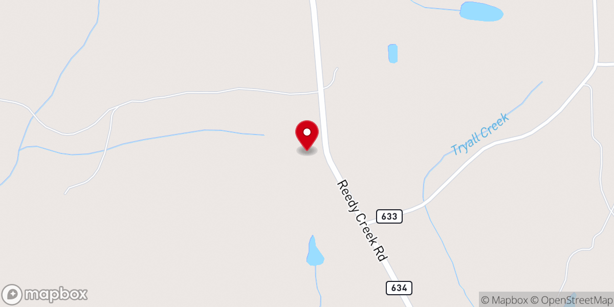 Map showing location of Reedy Creek Baptist Church
