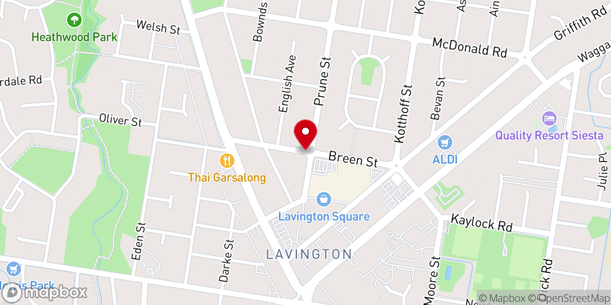 Map showing location of Albury Sikh Gurudwara