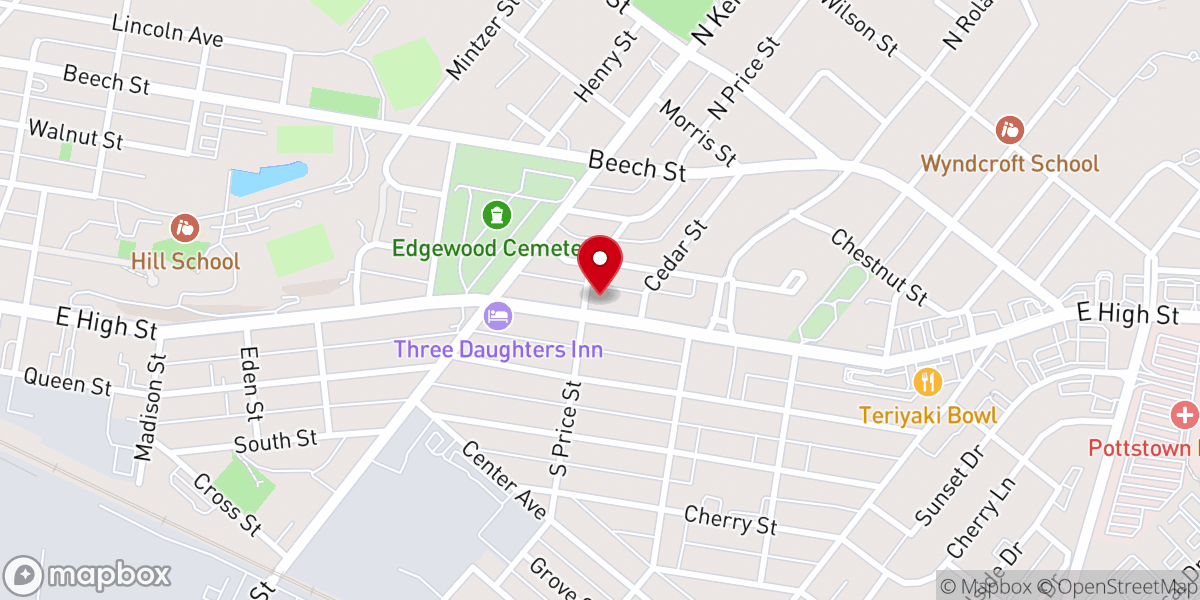 Map showing location of St. James Lutheran Church