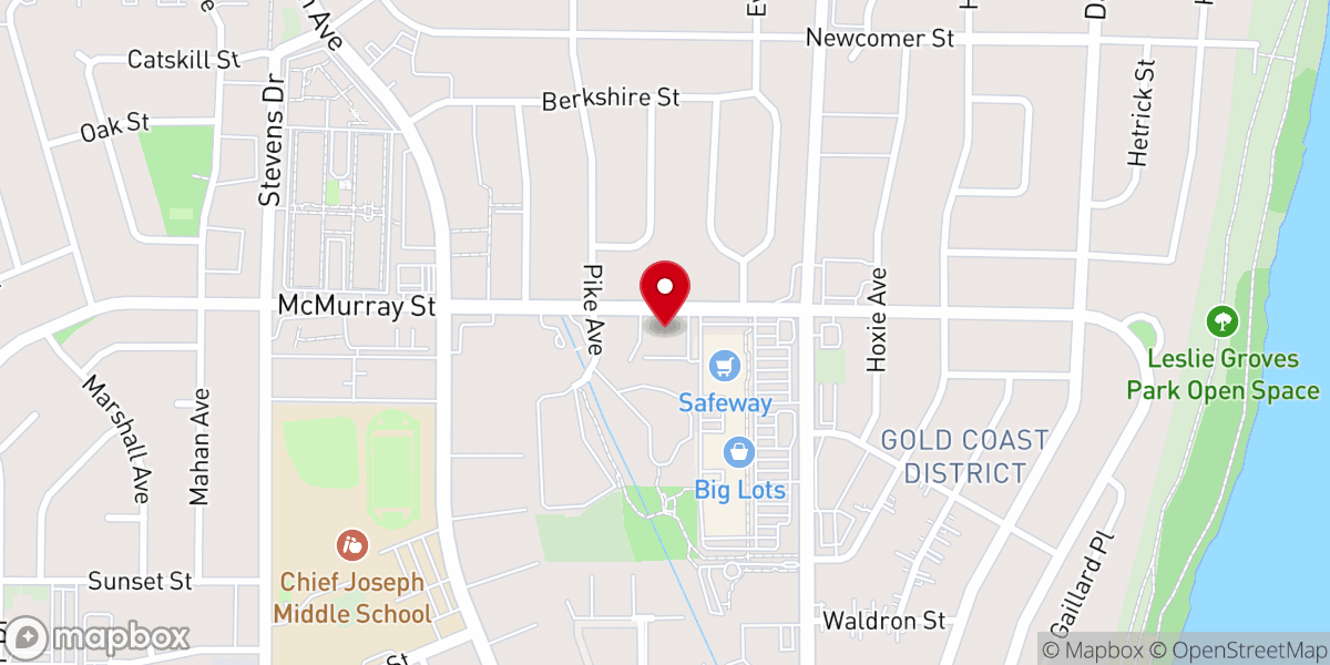 Map showing location of Shalom United Church of Christ