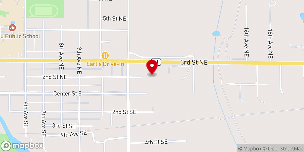 Map showing location of Moe Lutheran Church
