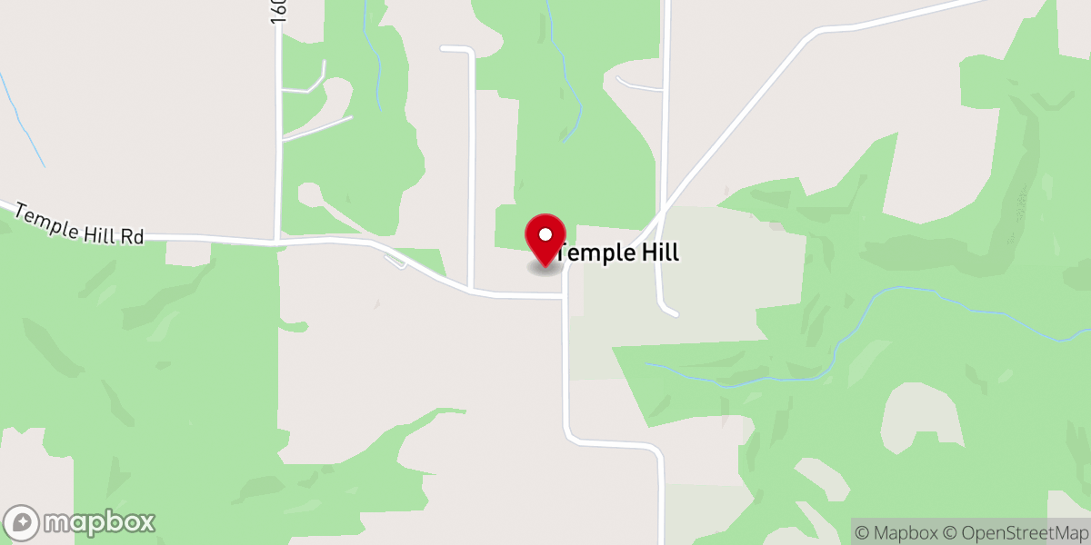 Map showing location of Temple Hill Church