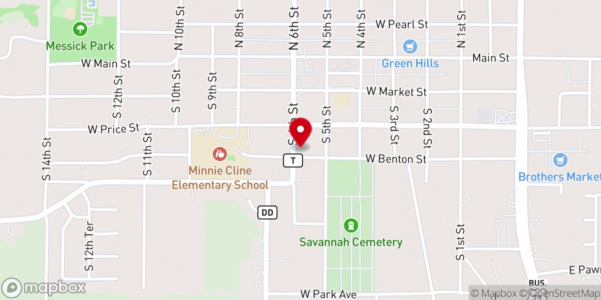 Map showing location of Heaton-Bowman-Smith Savannah