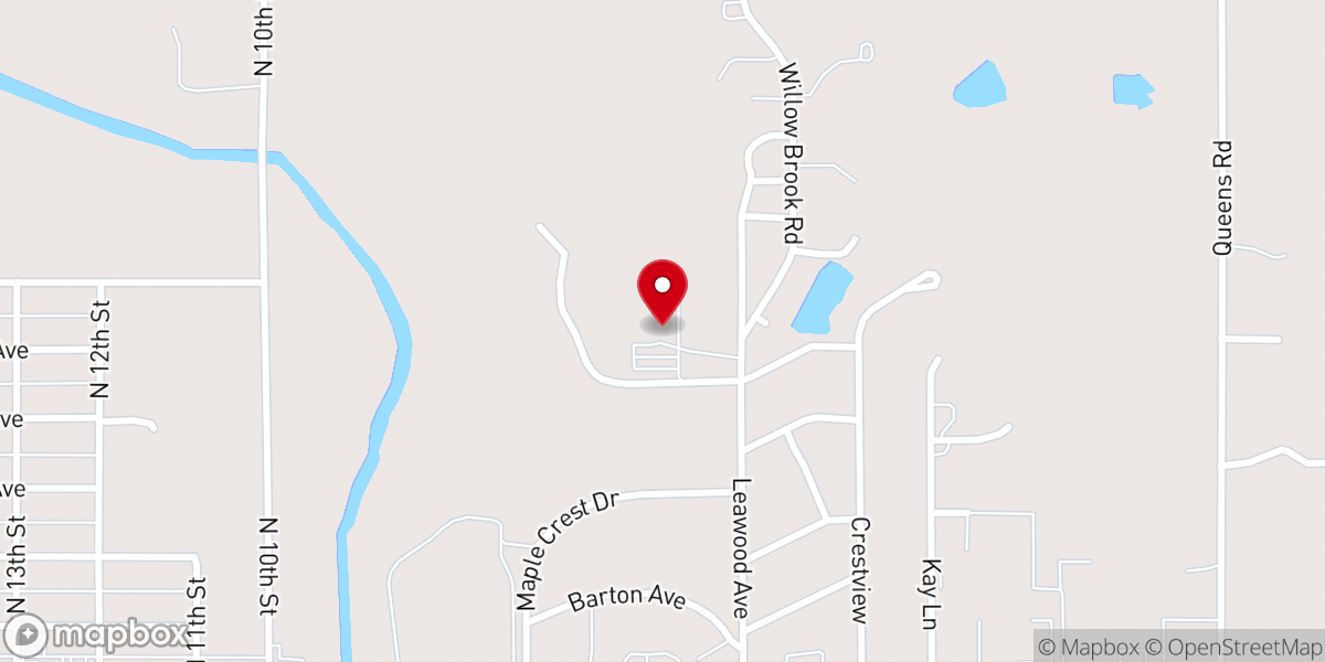 Map showing location of Wesley United Methodist Church