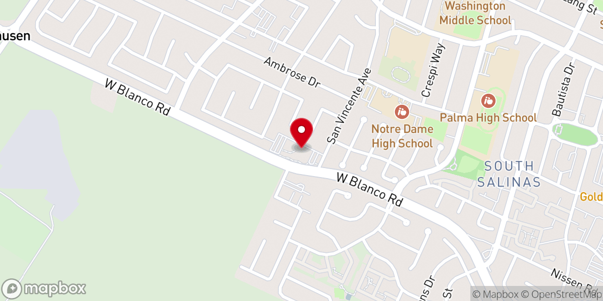 Map showing location of First Baptist Church-Salinas