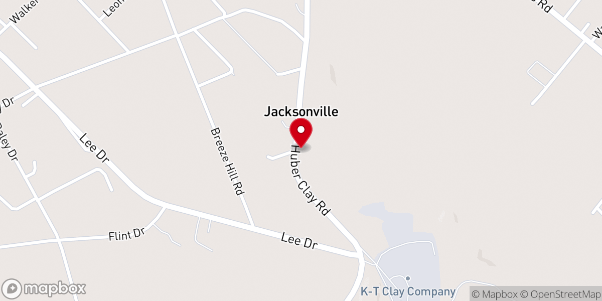 Map showing location of Young Storm Branch Baptist Church