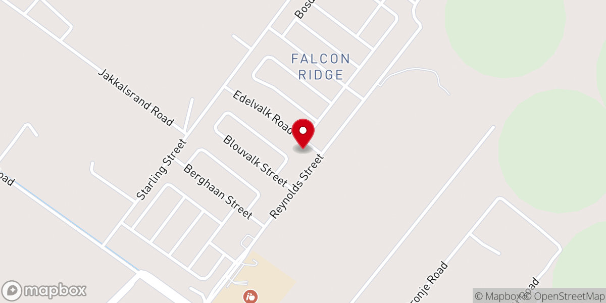 Map showing location of NG Gemeente Falcon Ridge