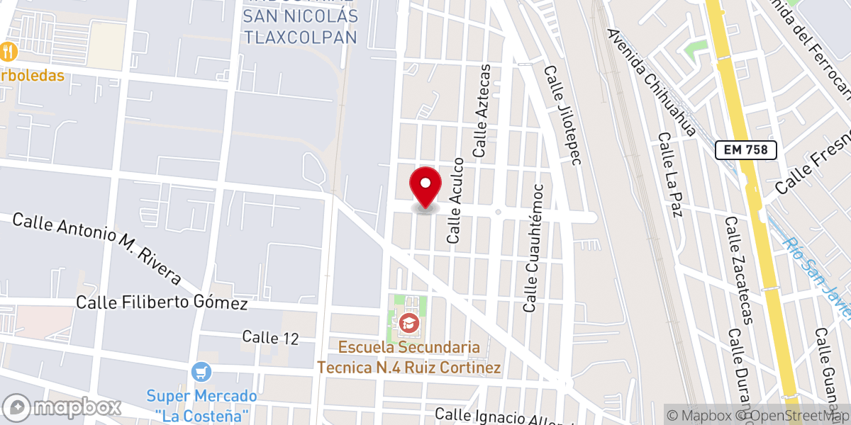 Map showing location of El Mesias