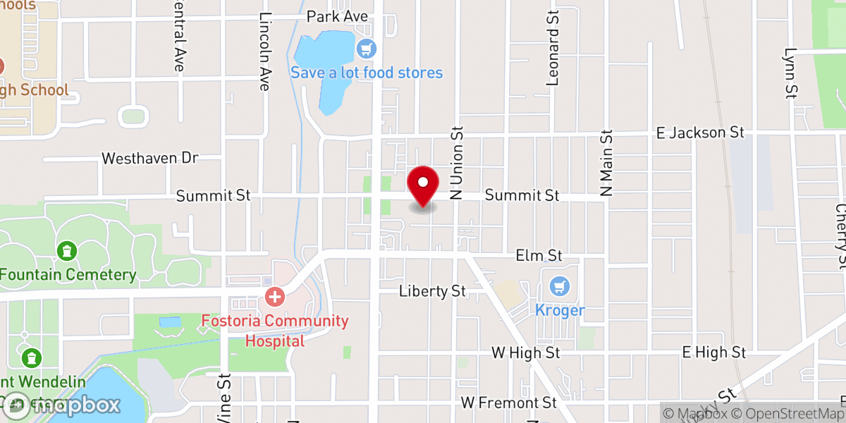 Map showing location of First Church of the Brethren