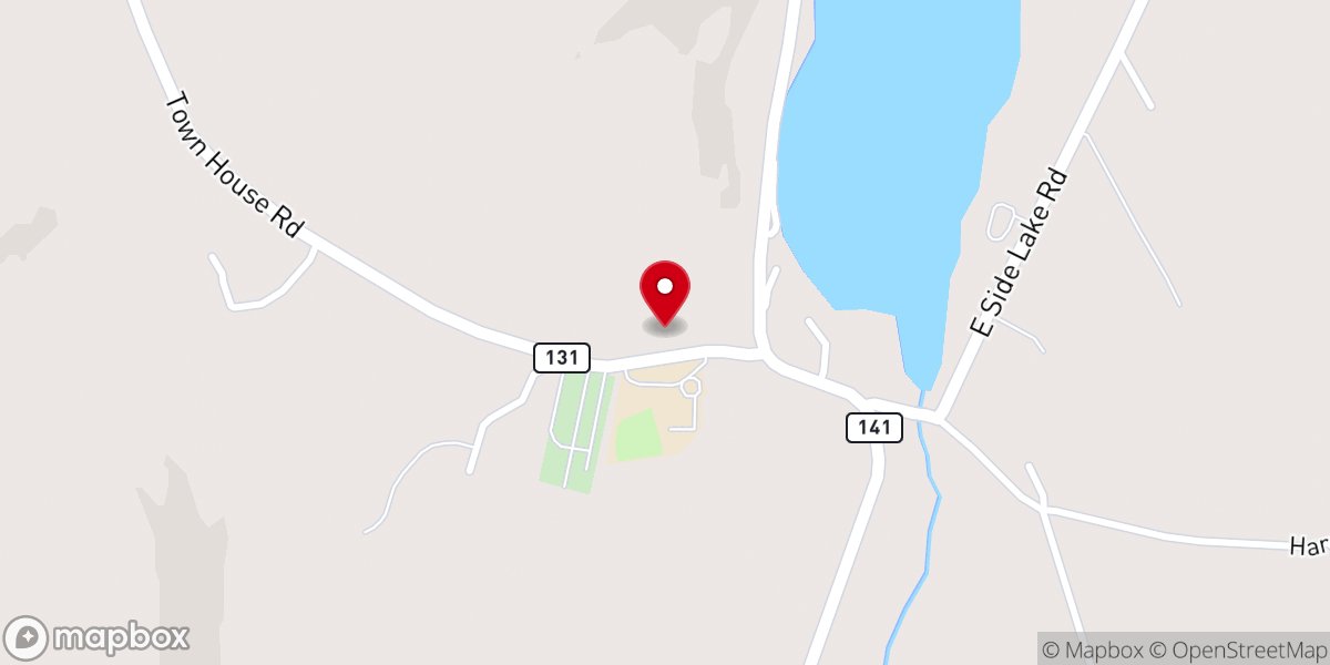 Map showing location of Swanville Community Church