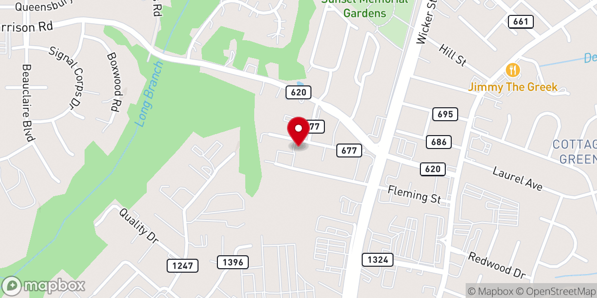 Map showing location of Grace Baptist Community Church