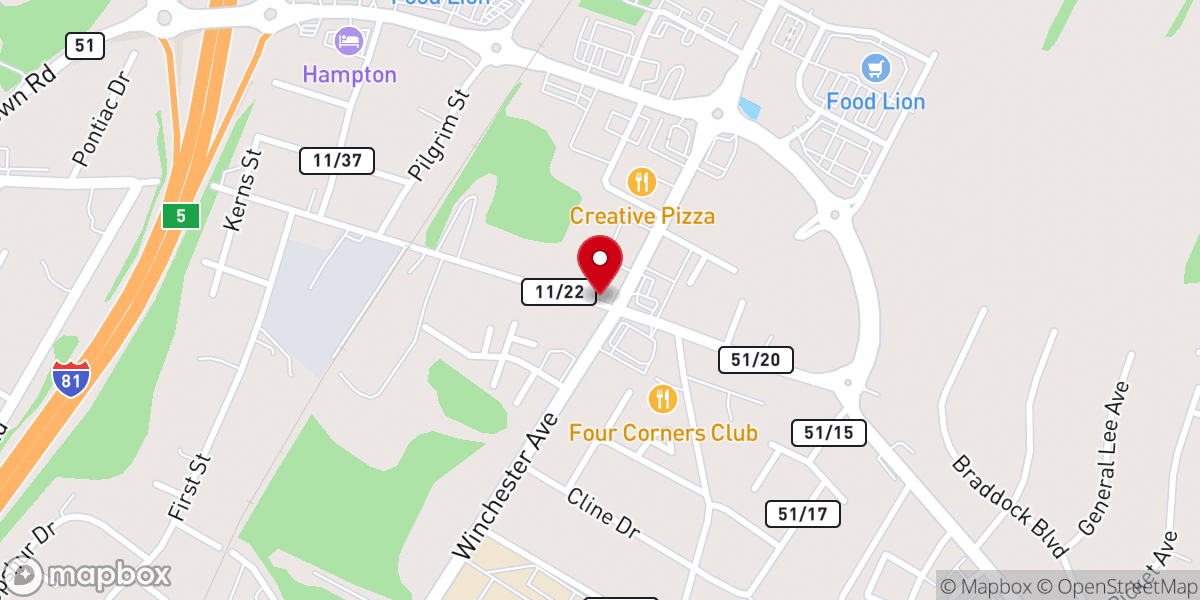Map showing location of Inwood United Methodist Church