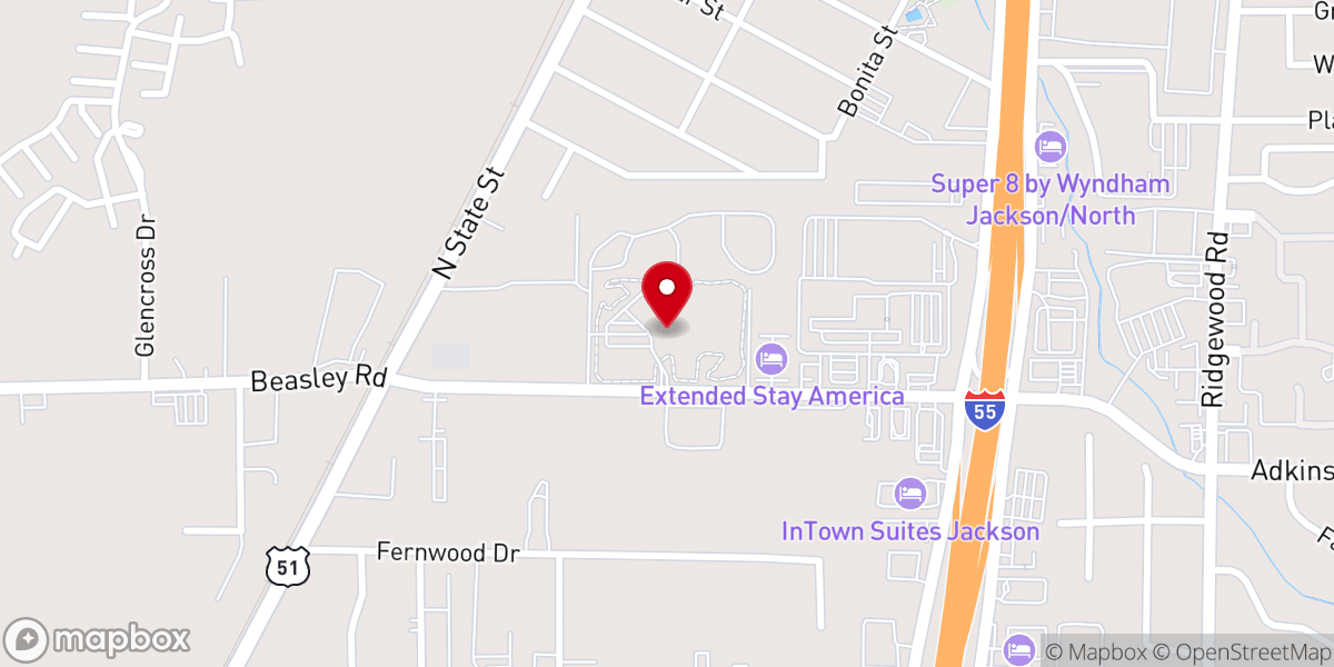 Map showing location of The Salvation Army Center for Worship and Service