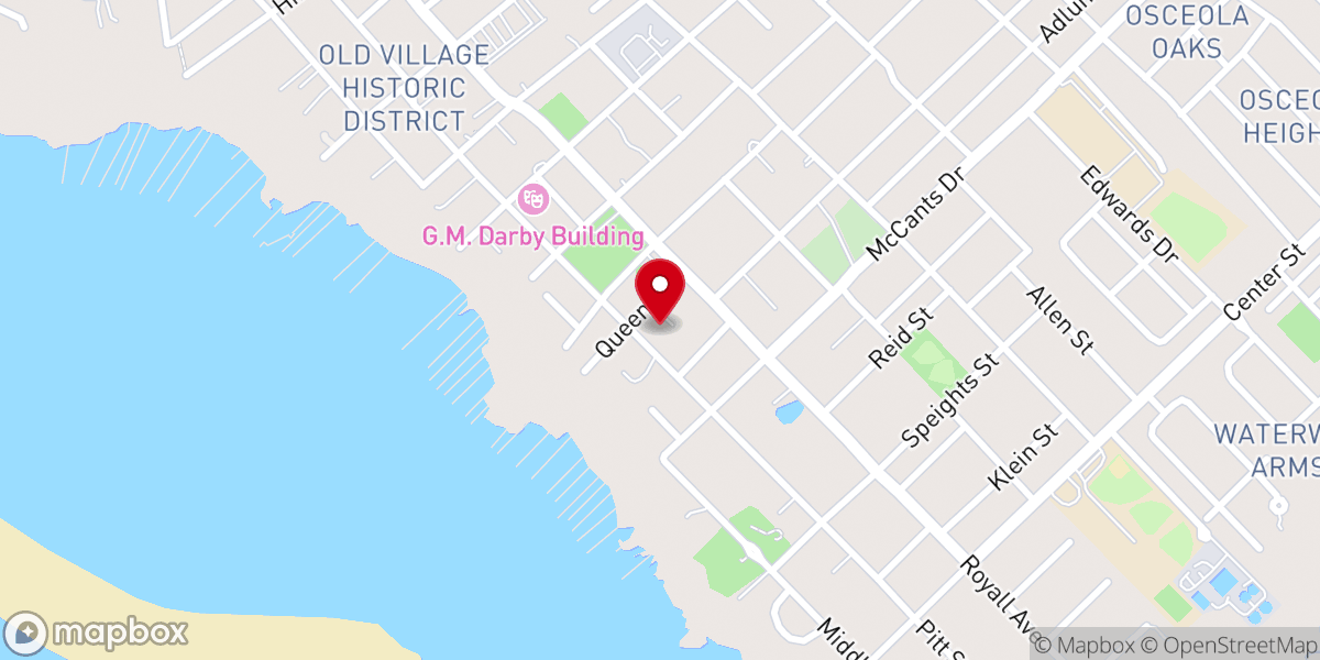 Map showing location of St. Paul's Lutheran Church