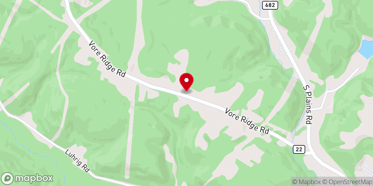 Map showing location of Vore Ridge Church