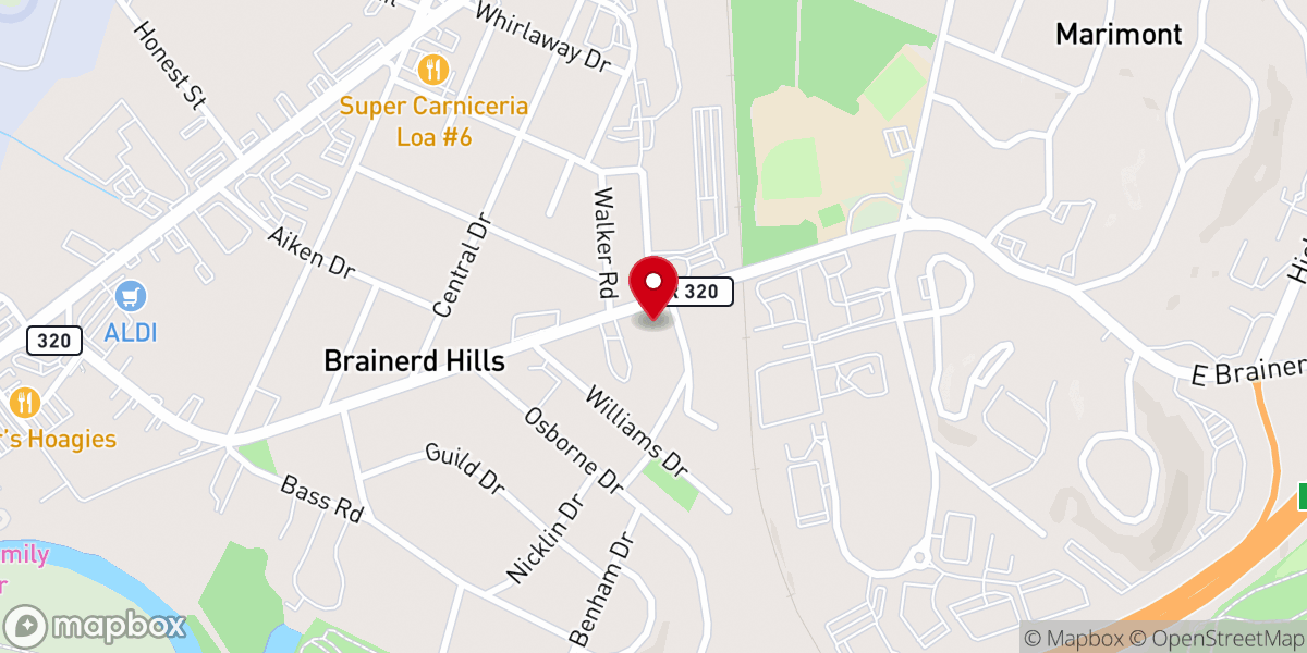 Map showing location of Brainerd Hills Presbyterian Church