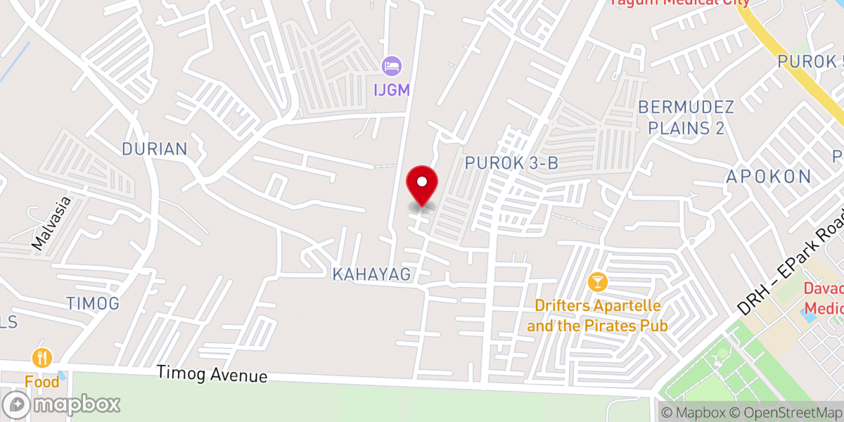 Map showing location of AMPI Apostolic Tagum