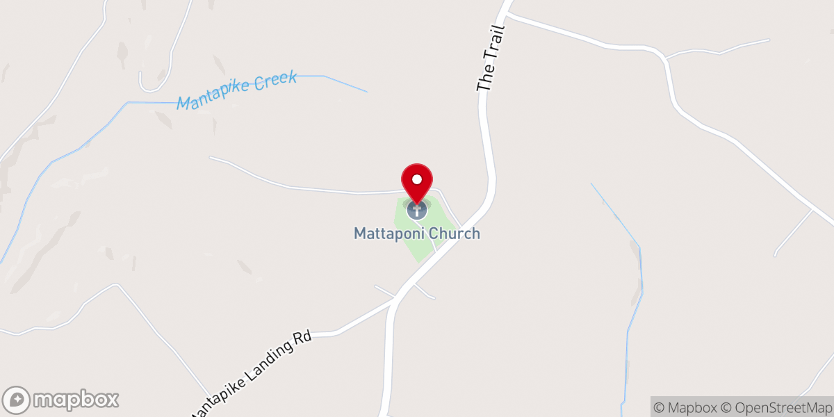 Map showing location of Mattaponi Baptist Church