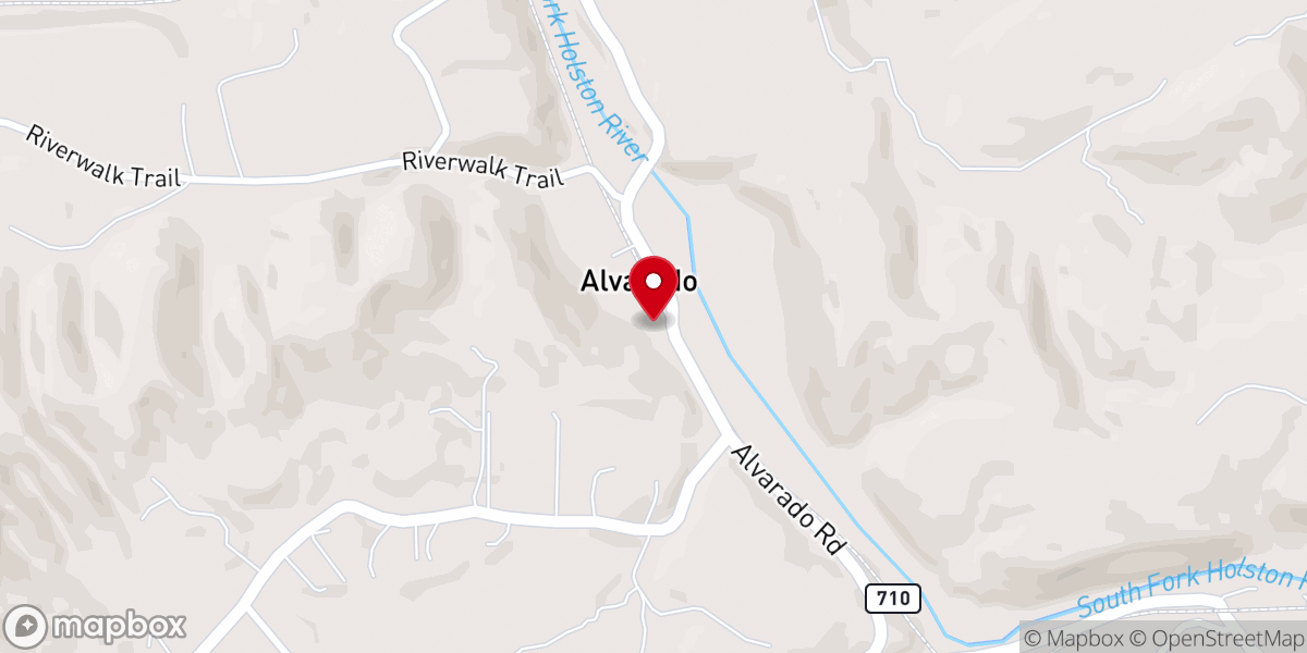 Map showing location of Alvarado Bible Church