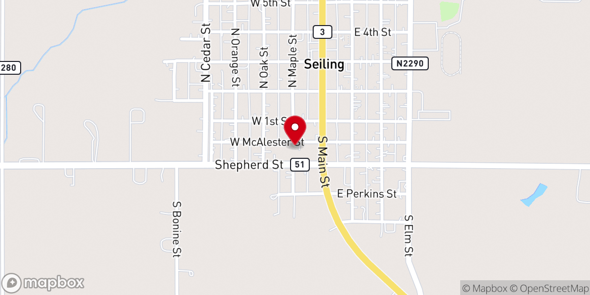 Map showing location of St Thomas Catholic Church