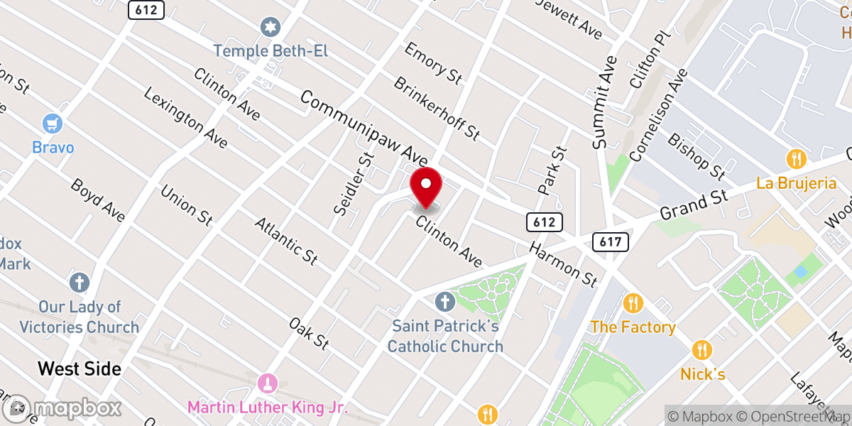 Map showing location of Salem Baptist Church