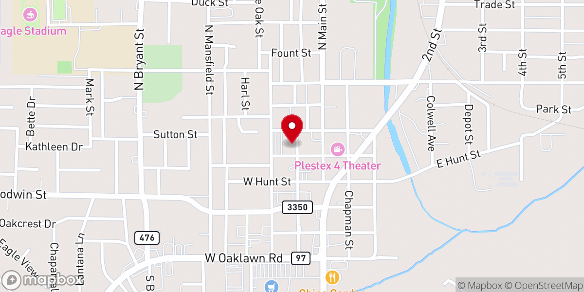 Map showing location of First Baptist Church Youth Blg