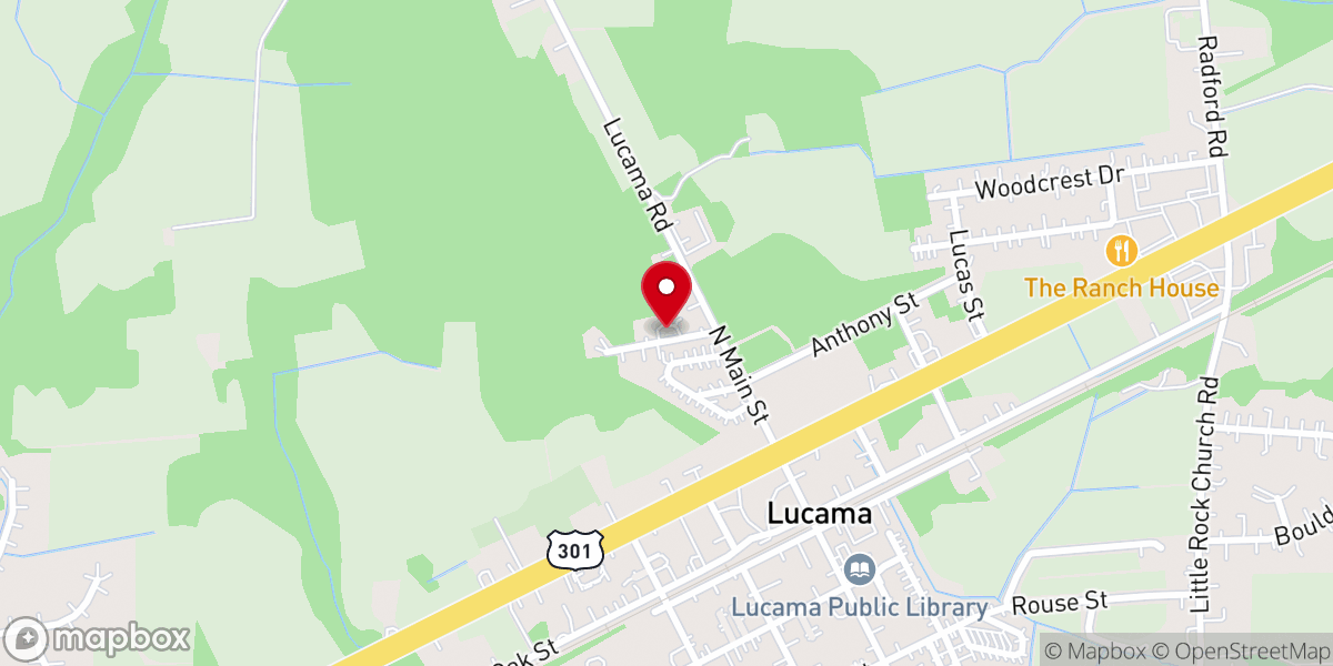 Map showing location of Pleasant Grove Free Will Baptist Church