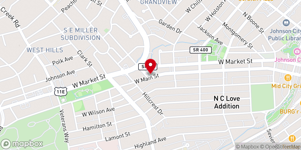 Map showing location of Friendship Baptist Church