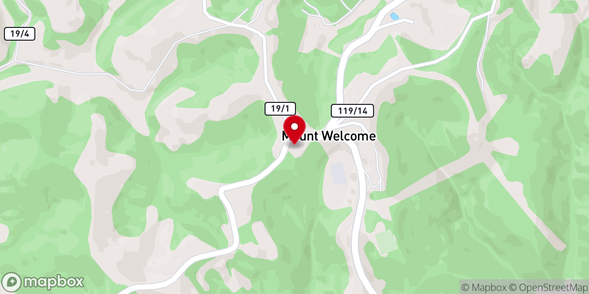 Map showing location of Mt Welcome Union Church