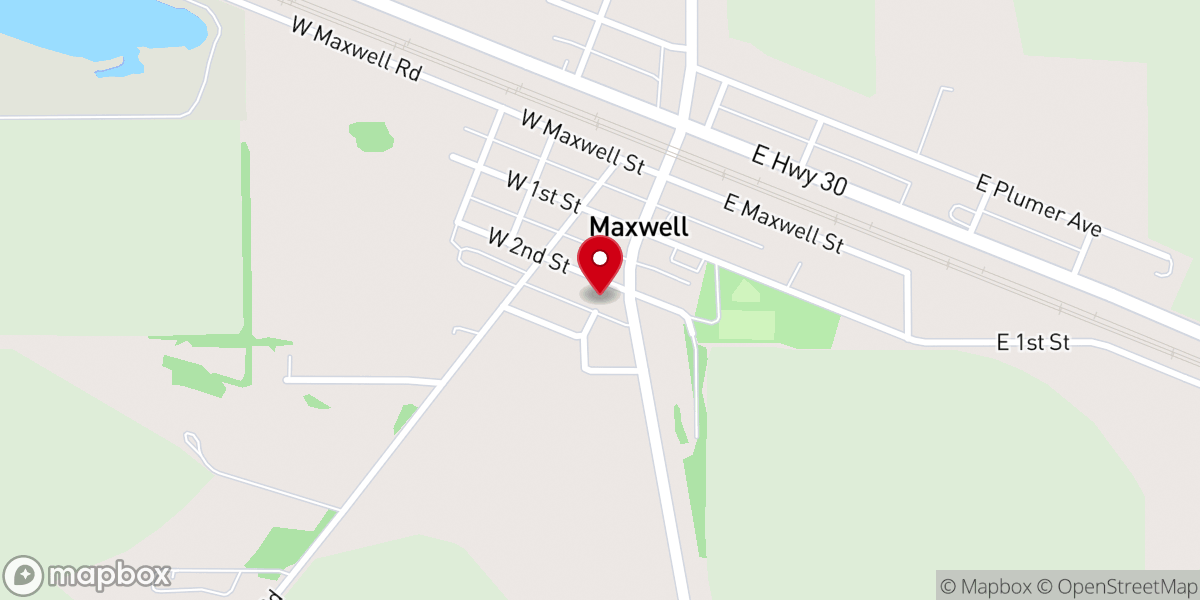 Map showing location of First Baptist Church Maxwell