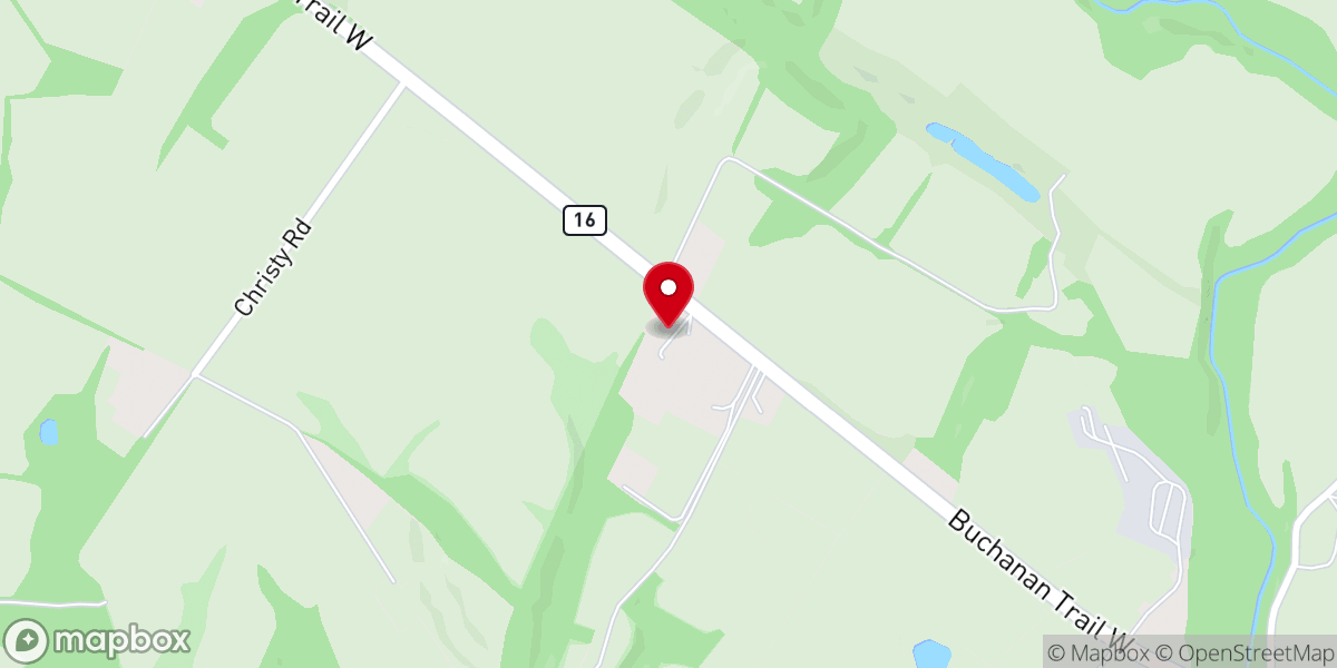 Map showing location of Mercersburg Mennonite Church