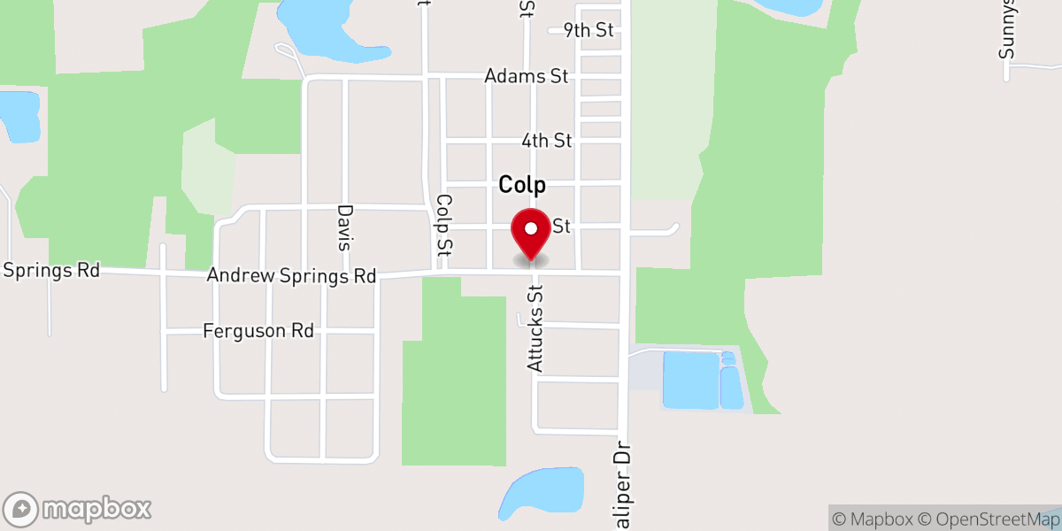 Map showing location of Hope Chapel United Methodist Church