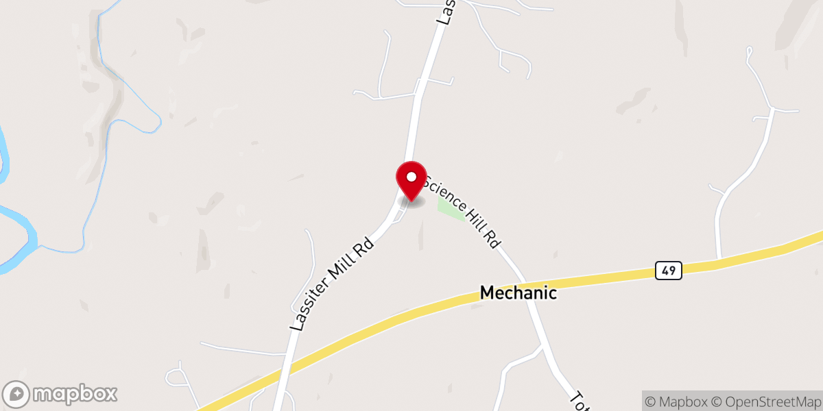 Map showing location of Science Hill Church