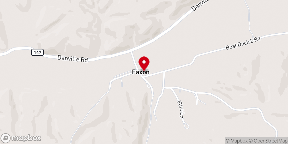 Map showing location of Faxon Baptist Church