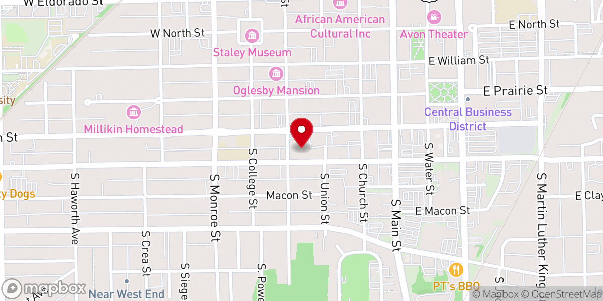 Map showing location of New Salem Baptist