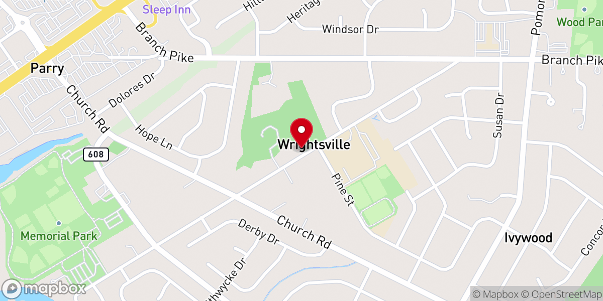Map showing location of Trinity AME Church