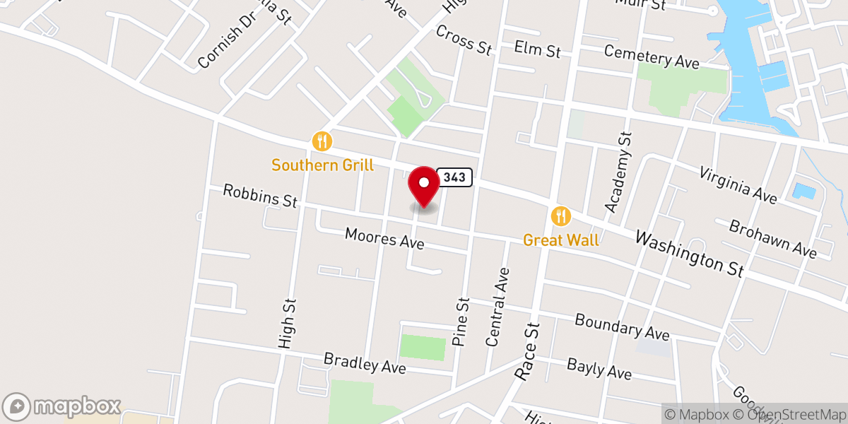 Map showing location of Center Street Church of God