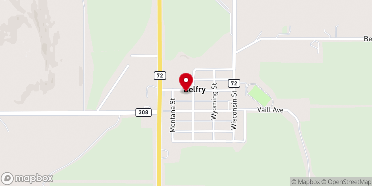 Map showing location of Mountain View Baptist Church