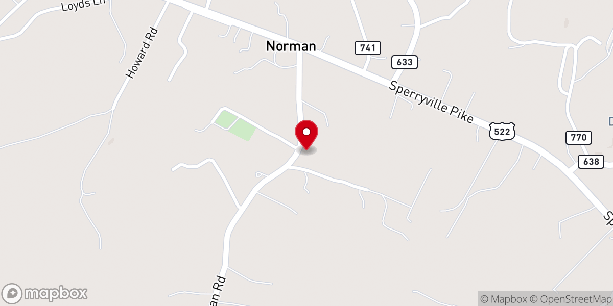 Map showing location of Good Hope Baptist Church